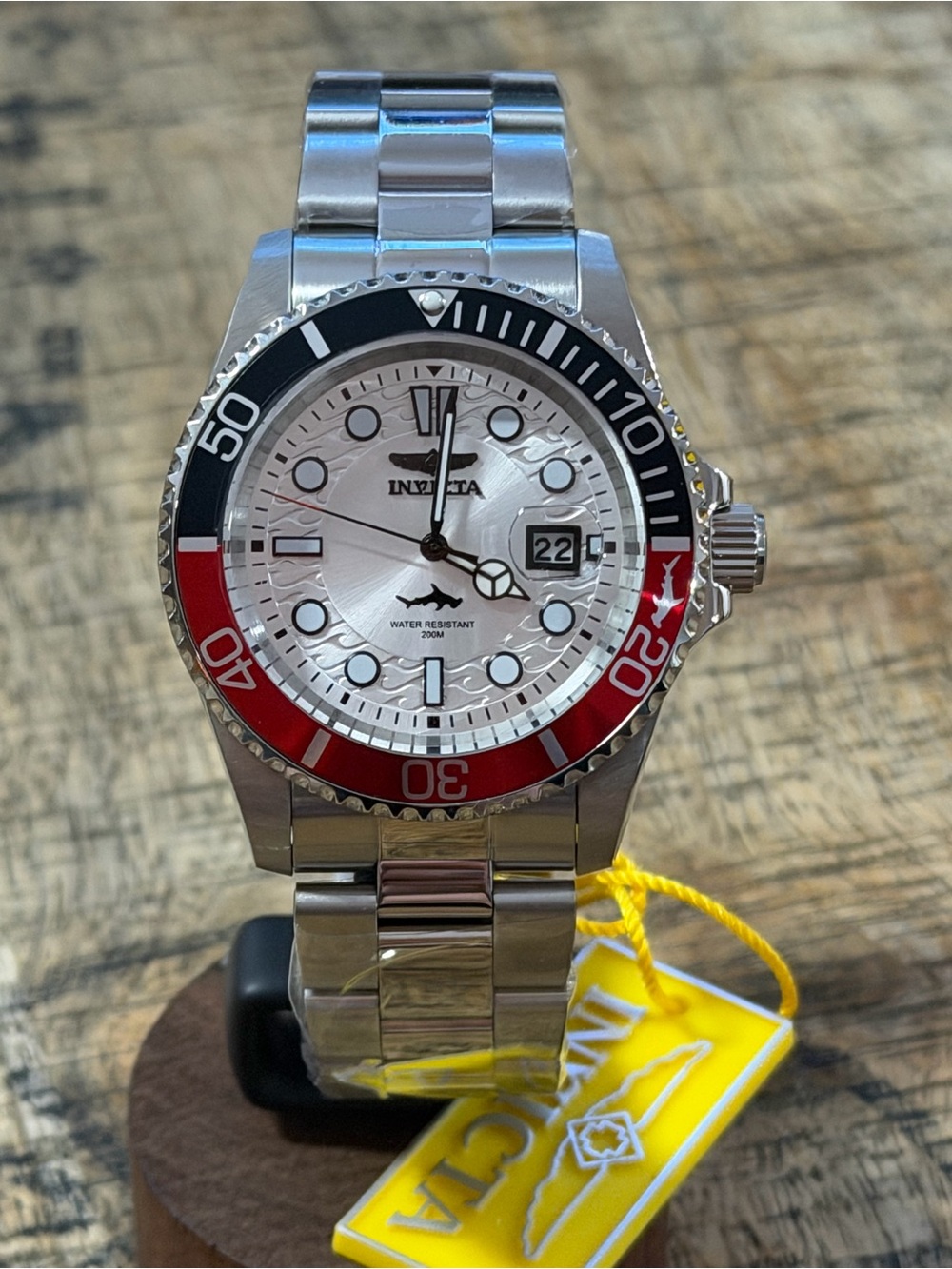 NEW Invicta Pro Diver w/ Black & Red Bezel Stainless Steel Watch 42mm - 200M WR